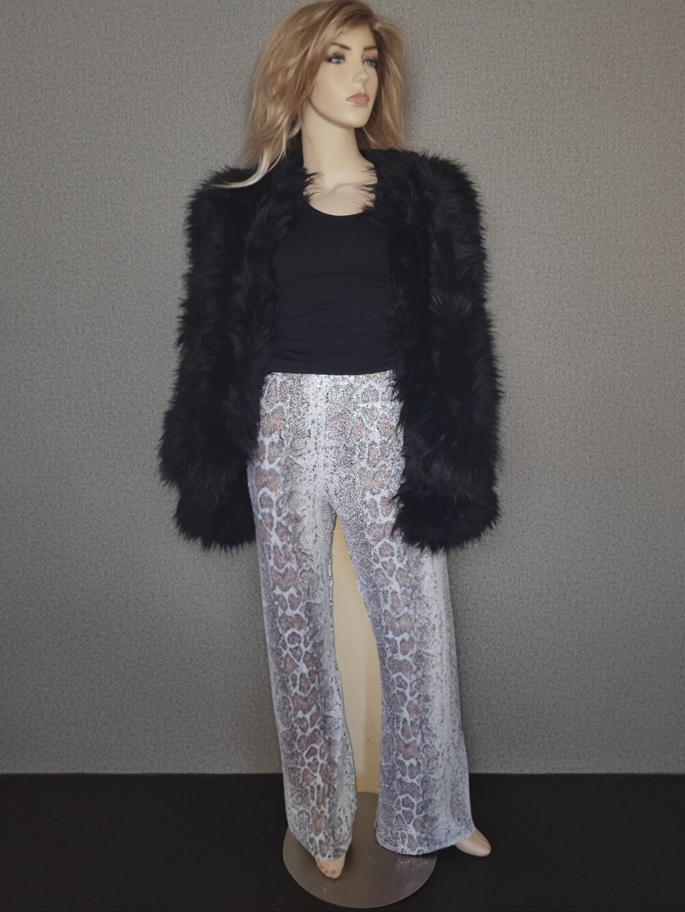 Commando brown/tan snake print sequin flared pants sz M NWT tall girl friendly